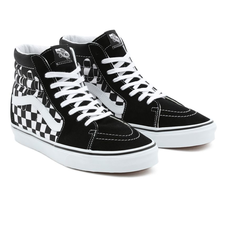 Vans Paint Drip Checkerboard Sk8-Hi Dam Svarta/Vita - Vans Classics Rea Online (RCYOA2406)